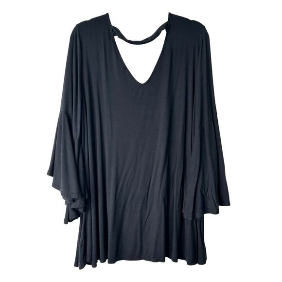 Rose + Olive Top SZ 2X Black Embroidered Bell Sleeve Boho Cottagecore Whimsigoth - Picture 7 of 13